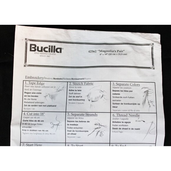 3 Pc Bucilla Magnolia's Pair Embroidery Flower Spring Linen Unfinished Fabric - Picture 9 of 16